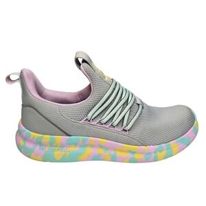 Adidas Light Racer Adapt 7.0 Women 7 Grey Multi Color Cloudfoam Slip On Sneakers